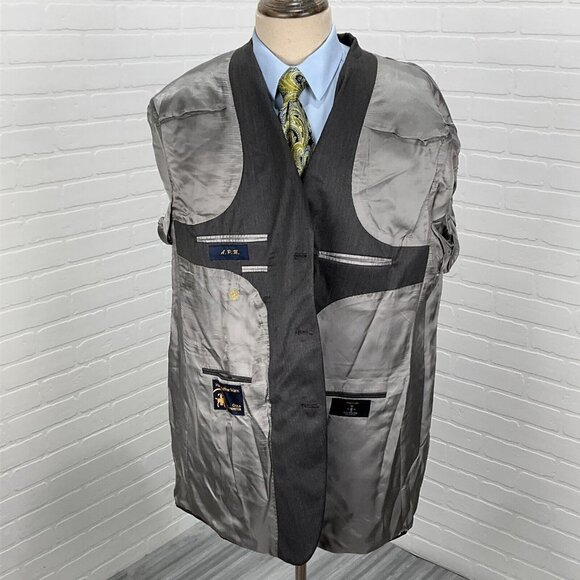 Hart Schaffner Marx Blazer Men 46 Gray Bespoke Gold Trumpeter Classic USA Jacket - Picture 6 of 16